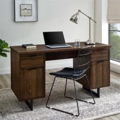 Urbanpro 54" Executive Desk With Dual Storage In Dark Walnut -CYMAX Sales 2577183 2 L