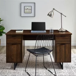 Urbanpro 54" Executive Desk With Dual Storage In Dark Walnut -CYMAX Sales 2577183 3 L