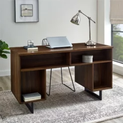Urbanpro 54" Executive Desk With Dual Storage In Dark Walnut -CYMAX Sales 2577183 4 L