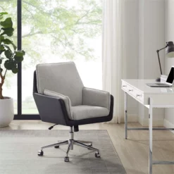 Linon Stella Metal Swivel Chair In Natural And Brown -CYMAX Sales 2594021 1 L