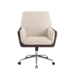 Linon Stella Metal Swivel Chair In Natural And Brown -CYMAX Sales 2594022 2 L