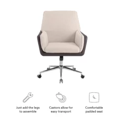 Linon Stella Metal Swivel Chair In Natural And Brown -CYMAX Sales 2594022 22 L