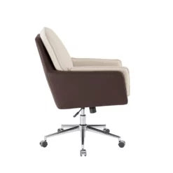 Linon Stella Metal Swivel Chair In Natural And Brown -CYMAX Sales 2594022 3 L