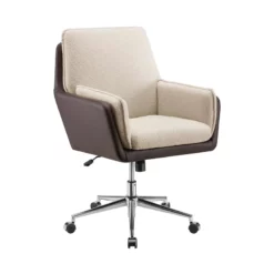 Linon Stella Metal Swivel Chair In Natural And Brown -CYMAX Sales 2594022 8 L