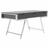 Modrest Dessart 3-Drawer Modern Veneer & Stainless Steel Desk In Elm Gray -CYMAX Sales 2594679 L