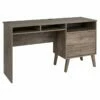 Wright Home Wooden Computer Desk With Side Storage & 2 Drawers In Gray
