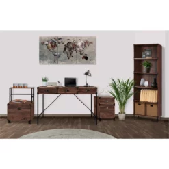 AGHDeco Orman Transitional Particle Board/Wood Desk In Walnut -CYMAX Sales 2595912 11 L