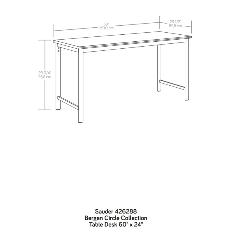 Sauder Bergen Circle Engineered Wood Table Desk With Kiln Acacia/Brown 4 Sauder Bergen Circle Engineered Wood Table Desk With Kiln Acacia/Brown - Image 2