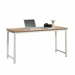 Sauder Bergen Circle Engineered Wood Table Desk With Kiln Acacia/Brown 11 Sauder Bergen Circle Engineered Wood Table Desk With Kiln Acacia/Brown -CYMAX Sales 2596281 2 L
