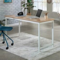 Sauder Bergen Circle Engineered Wood Table Desk With Kiln Acacia/Brown 13 Sauder Bergen Circle Engineered Wood Table Desk With Kiln Acacia/Brown -CYMAX Sales 2596281 4 L