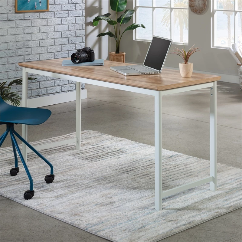 Sauder Bergen Circle Engineered Wood Table Desk With Kiln Acacia/Brown 7 Sauder Bergen Circle Engineered Wood Table Desk With Kiln Acacia/Brown - Image 5