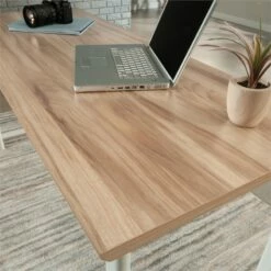 Sauder Bergen Circle Engineered Wood Table Desk With Kiln Acacia/Brown 15 Sauder Bergen Circle Engineered Wood Table Desk With Kiln Acacia/Brown -CYMAX Sales 2596281 6 L