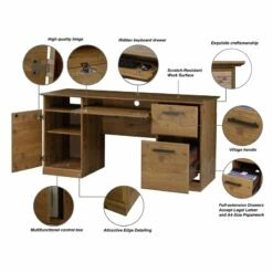 Saint Birch Austin Contemporary 60 Inches Wood Writing Desk In Brown 13 Saint Birch Austin Contemporary 60 Inches Wood Writing Desk In Brown -CYMAX Sales 2599500 5 L