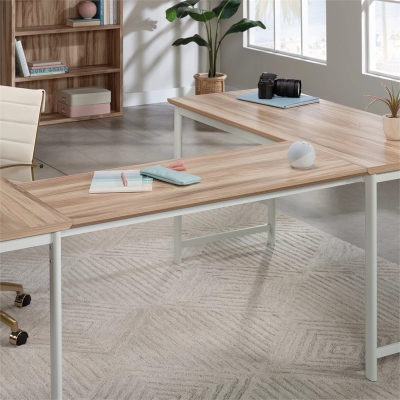 Sauder Bergen Circle Engineered Wood Desk Connector Bridge In Kiln Acacia/Brown 6 Sauder Bergen Circle Engineered Wood Desk Connector Bridge In Kiln Acacia/Brown - Image 4