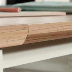 Sauder Bergen Circle Engineered Wood Desk Connector Bridge In Kiln Acacia/Brown 14 Sauder Bergen Circle Engineered Wood Desk Connector Bridge In Kiln Acacia/Brown -CYMAX Sales 2604709 5 L