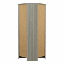 Home Square 2-Piece Set With Computer Desk & Corner Bookcase In Gray Smoke Oak -CYMAX Sales 2605599 14 L