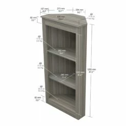 Home Square 2-Piece Set With Computer Desk & Corner Bookcase In Gray Smoke Oak -CYMAX Sales 2605599 18 L