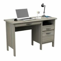 Home Square 2-Piece Set With Computer Desk & Corner Bookcase In Gray Smoke Oak -CYMAX Sales 2605599 5 L