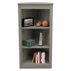 Home Square 2-Piece Set With Computer Desk & Corner Bookcase In Gray Smoke Oak -CYMAX Sales 2605599 8 L
