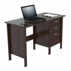 Home Square 2-Piece Set With Writing Desk With Three Drawers & 3 Shelf Bookcase 28 Home Square 2-Piece Set With Writing Desk With Three Drawers & 3 Shelf Bookcase -CYMAX Sales 2607986 10 L