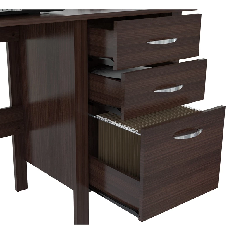 Home Square 2-Piece Set With Writing Desk With Three Drawers & 3 Shelf Bookcase 18 Home Square 2-Piece Set With Writing Desk With Three Drawers & 3 Shelf Bookcase - Image 16