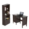 Home Square 2-Piece Set With Writing Desk With Three Drawers & 3 Shelf Bookcase