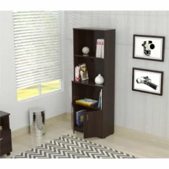 Home Square 2-Piece Set With Computer Desk With Hutch And 3 Shelf Bookcase -CYMAX Sales 2607991 3 L