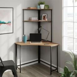 Sauder North Avenue Engineered Wood/Metal Corner Tower In Sindoori Mango/Brown -CYMAX Sales 2608284 3 L