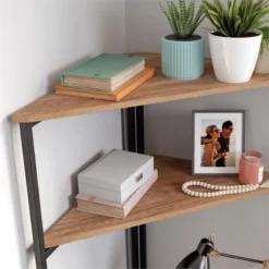 Sauder North Avenue Engineered Wood/Metal Corner Tower In Sindoori Mango/Brown -CYMAX Sales 2608284 6 L