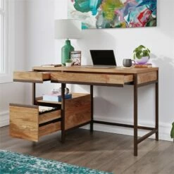 Sauder Manhattan Gate Engineered Wood/Metal Desk In Sindoori Mango/Brown -CYMAX Sales 2608289 4 L