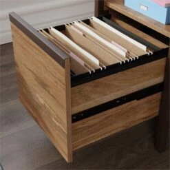 Sauder Manhattan Gate Engineered Wood/Metal Desk In Sindoori Mango/Brown -CYMAX Sales 2608289 7 L