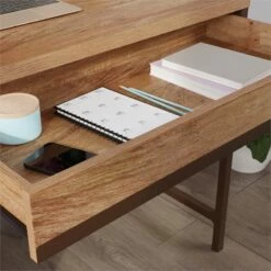 Sauder Manhattan Gate Engineered Wood/Metal Desk In Sindoori Mango/Brown -CYMAX Sales 2608289 8 L