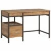 Sauder Manhattan Gate Engineered Wood/Metal Desk In Sindoori Mango/Brown 2 Sauder Manhattan Gate Engineered Wood/Metal Desk In Sindoori Mango/Brown -CYMAX Sales 2608289 L