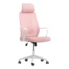 CorLiving Workspace Fabric Mesh Back Pink And White Office Chair