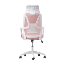 CorLiving Workspace Fabric Mesh Back Pink And White Office Chair -CYMAX Sales 2611411 5 L