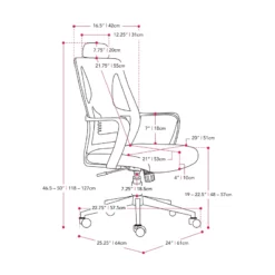 CorLiving Workspace Fabric Mesh Back Pink And White Office Chair -CYMAX Sales 2611411 6 L