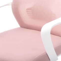 CorLiving Workspace Fabric Mesh Back Pink And White Office Chair -CYMAX Sales 2611411 8 L