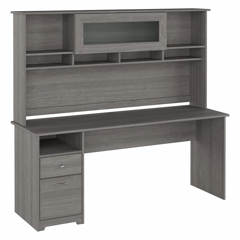 Cabot 72W Computer Desk With Hutch In Heather Gray - Engineered Wood 21 Cabot 72W Computer Desk With Hutch In Heather Gray - Engineered Wood - Image 19
