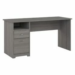 Cabot 60W Computer Desk With Drawers In Modern Gray - Engineered Wood -CYMAX Sales 2612258 L