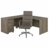 BBF Studio C Engineered Wood L Shaped Desk With Drawers In Hickory Brown -CYMAX Sales 2612371 L