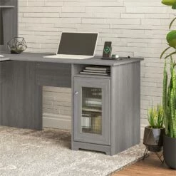 Cabot Desk Return With Storage In Ash Gray - Engineered Wood 24 Cabot Desk Return With Storage In Ash Gray - Engineered Wood -CYMAX Sales 2612404 1 L
