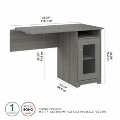 Cabot Desk Return With Storage In Ash Gray - Engineered Wood 23 Cabot Desk Return With Storage In Ash Gray - Engineered Wood -CYMAX Sales 2612404 4 L