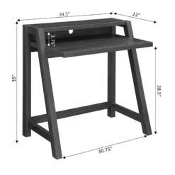 Convenience Concepts Newport Lilly Two-Tier Desk In Gray Wood Finish -CYMAX Sales 2620363 6 L