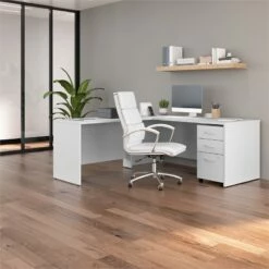 Studio C 72W L Shaped Desk With Drawers In Storm Gray - Engineered Wood -CYMAX Sales 2623524 1 L