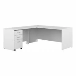 Studio C 72W L Shaped Desk With Drawers In Storm Gray - Engineered Wood