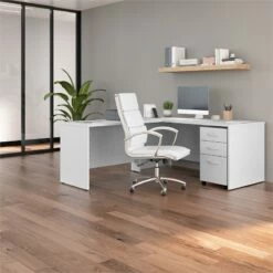 Studio C 66W X 30D L-Shaped Desk With Drawers In Storm Gray - Engineered Wood -CYMAX Sales 2623546 1 L