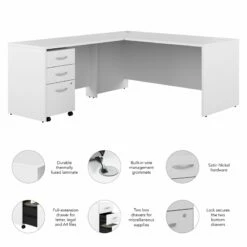 Studio C 66W X 30D L-Shaped Desk With Drawers In Storm Gray - Engineered Wood -CYMAX Sales 2623546 2 L