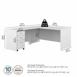 Studio C 66W X 30D L-Shaped Desk With Drawers In Storm Gray - Engineered Wood -CYMAX Sales 2623546 4 L