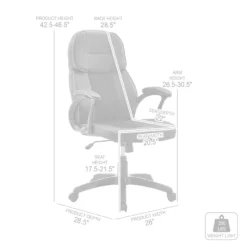 Armen Living Bender 17-21" Faux Leather Racing Gaming Chair In Black/Red -CYMAX Sales 2628414 2 L