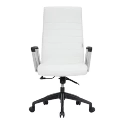 LeisureMod Hilton Modern High Back Leather Conference Office Chair In Gray -CYMAX Sales 2633321 1 L